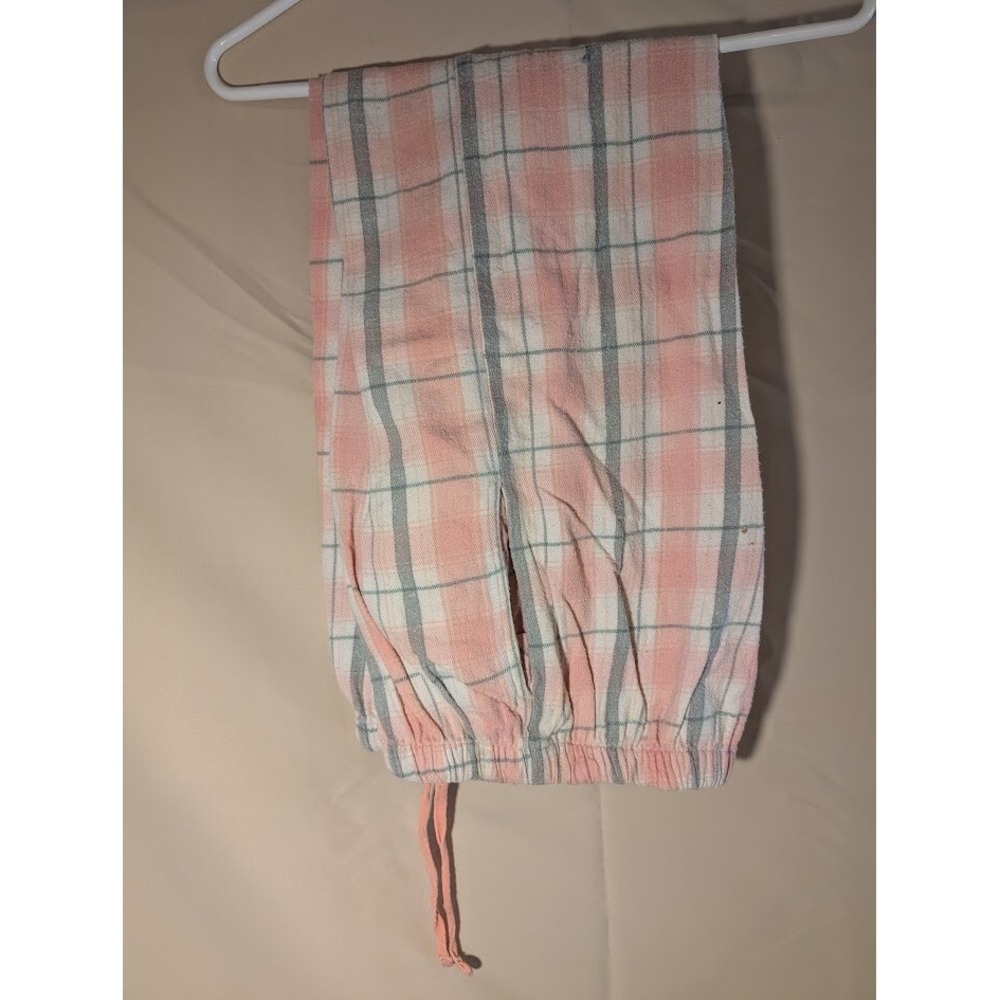 Vintage Plaid Drawstring Elastic Waist Pants Size Medium 100% Cotton - Picture 1 of 2
